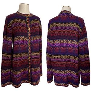 Hand-knit Vintage Peruvian Alpaca Cardigan